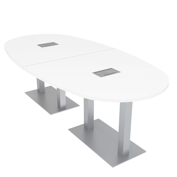 45 in W, 96 in L, 29 in H, Engineered Wood Top, White